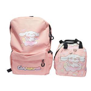 Cinnamoroll Backpack & Lunch Tote 2-Piece Set Pink Kawaii School Bag